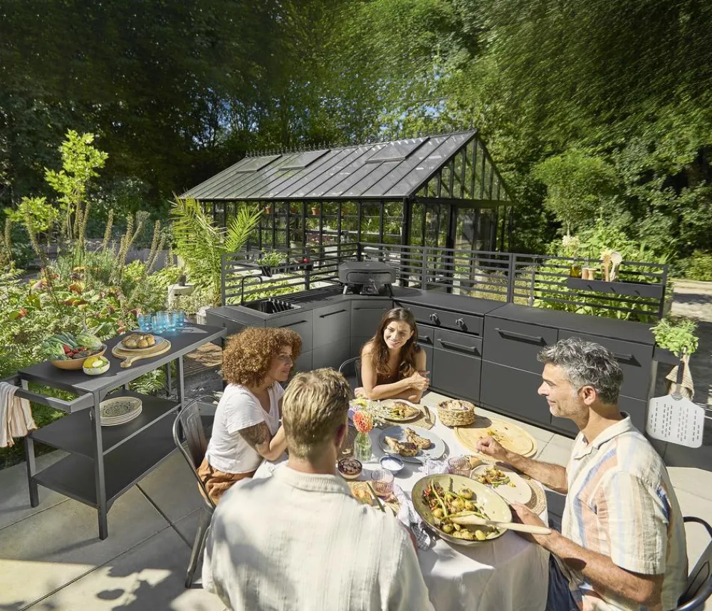 cozze® Outdoor-Küchen - Cozze Outdoor-Küche Spülmodul Elements, ca. B110/H90/T60 cm Schwarz