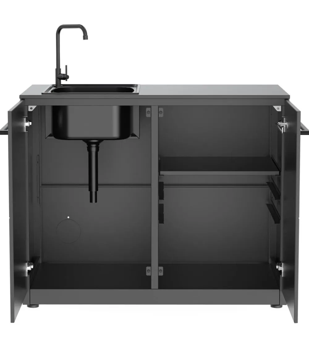 cozze® Outdoor-Küchen - Cozze Outdoor-Küche Spülmodul Elements, ca. B110/H90/T60 cm Schwarz