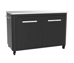 cozze® Outdoor-Küchen|Grillzubehör - Cozze Outdoor-Küche Tisch, ca. B120/H90/T60 cm Schwarz
