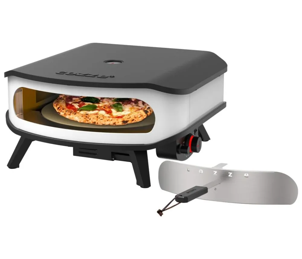 cozze® Pizzaöfen - Cozze Pizzaofen Rotate 42 cm (17"), mit Thermometer inkl. rotierendem Pizzastein, ca. B61/H31/T61 cm Weiß