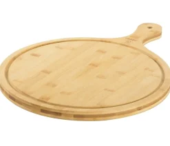 cozze® Cozze Pizzaschneidebrett mit Griff, ca. Ø35/H2 cm Natur Online