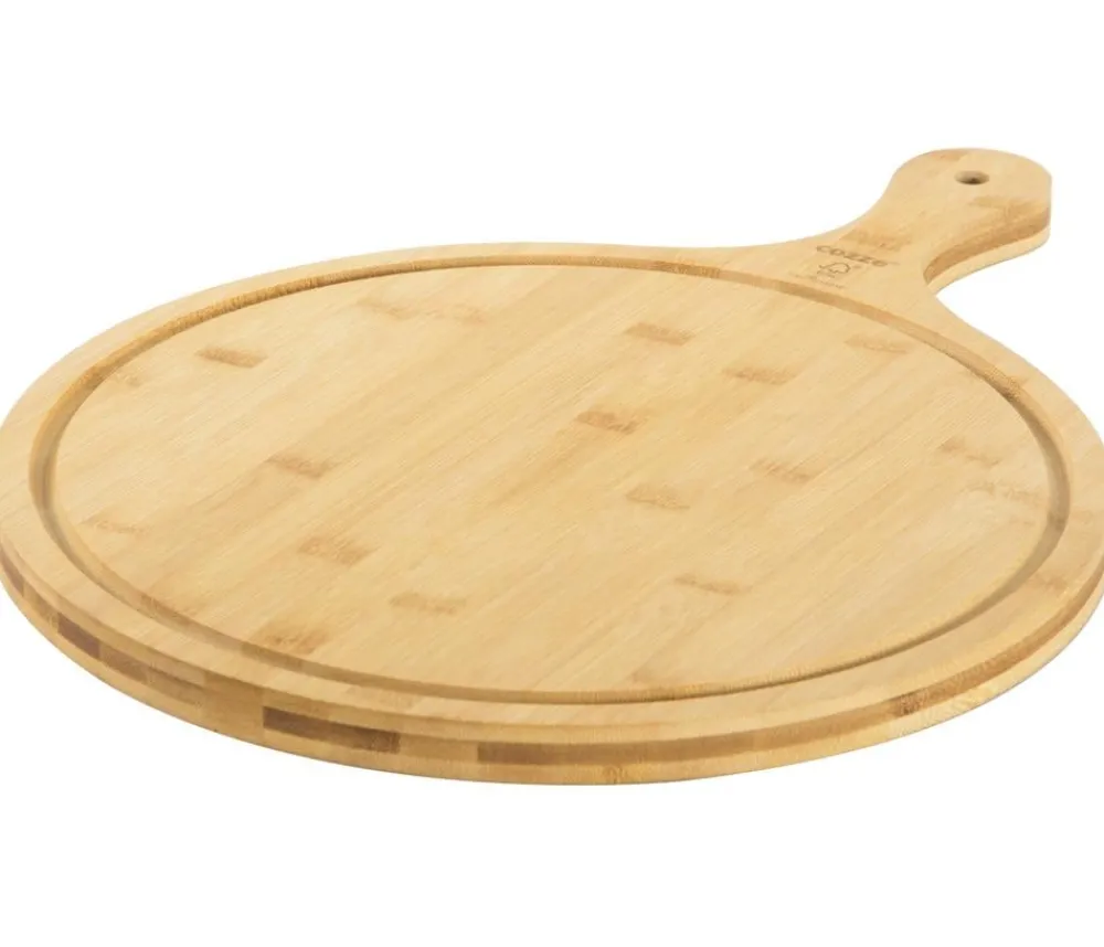 cozze® Cozze Pizzaschneidebrett mit Griff, ca. Ø35/H2 cm Natur Online
