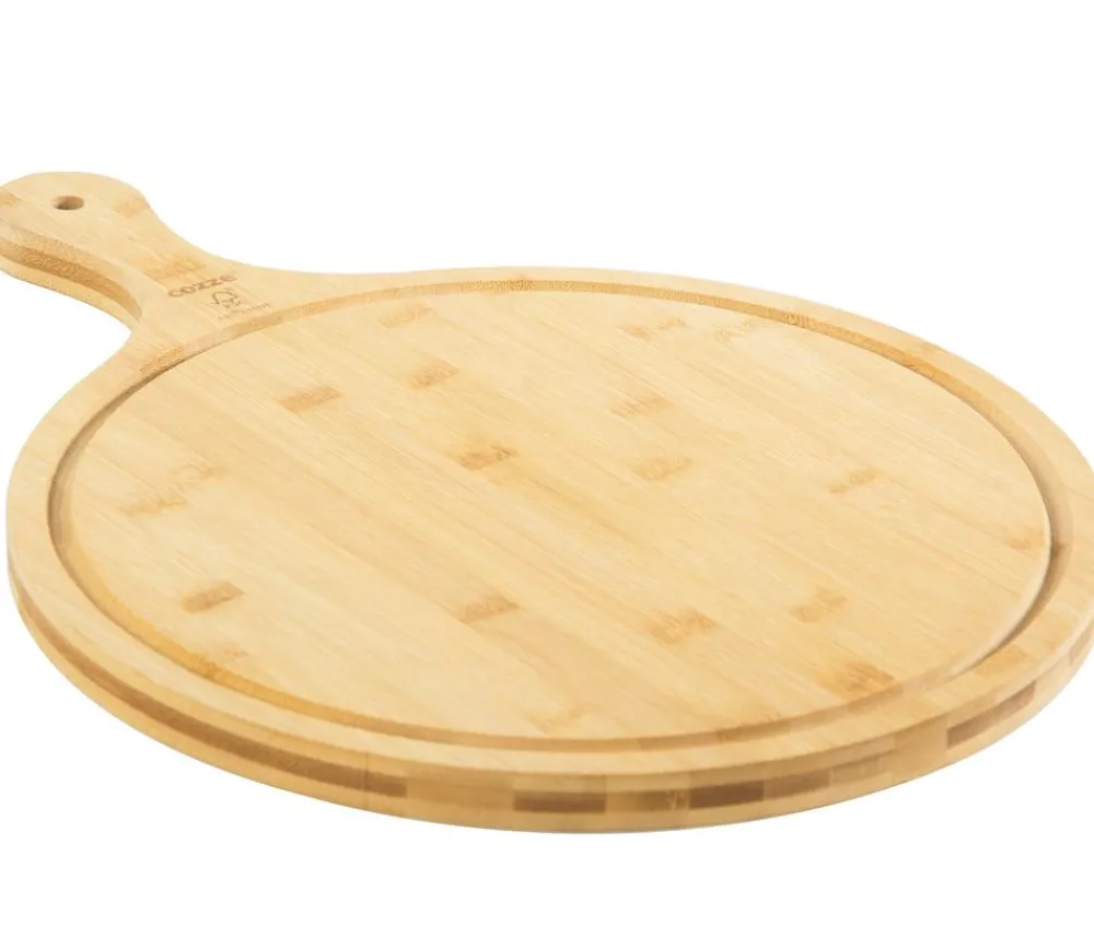 cozze® Cozze Pizzaschneidebrett mit Griff, ca. Ø35/H2 cm Natur Online