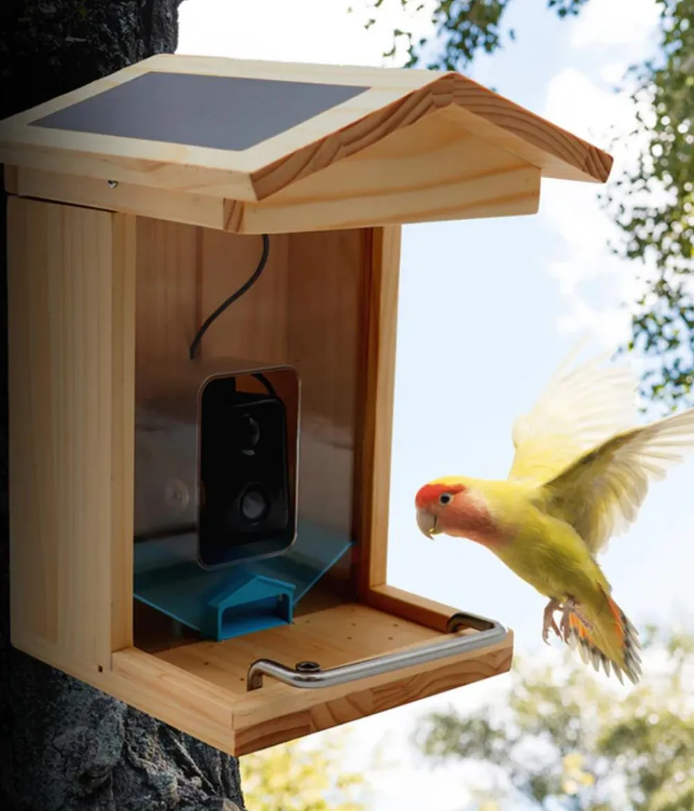 CROCI Vogelfutterhaus Smart Wi-Fi, inkl. Kamera, ca. B23/H32,5/T24 cm Braun Best