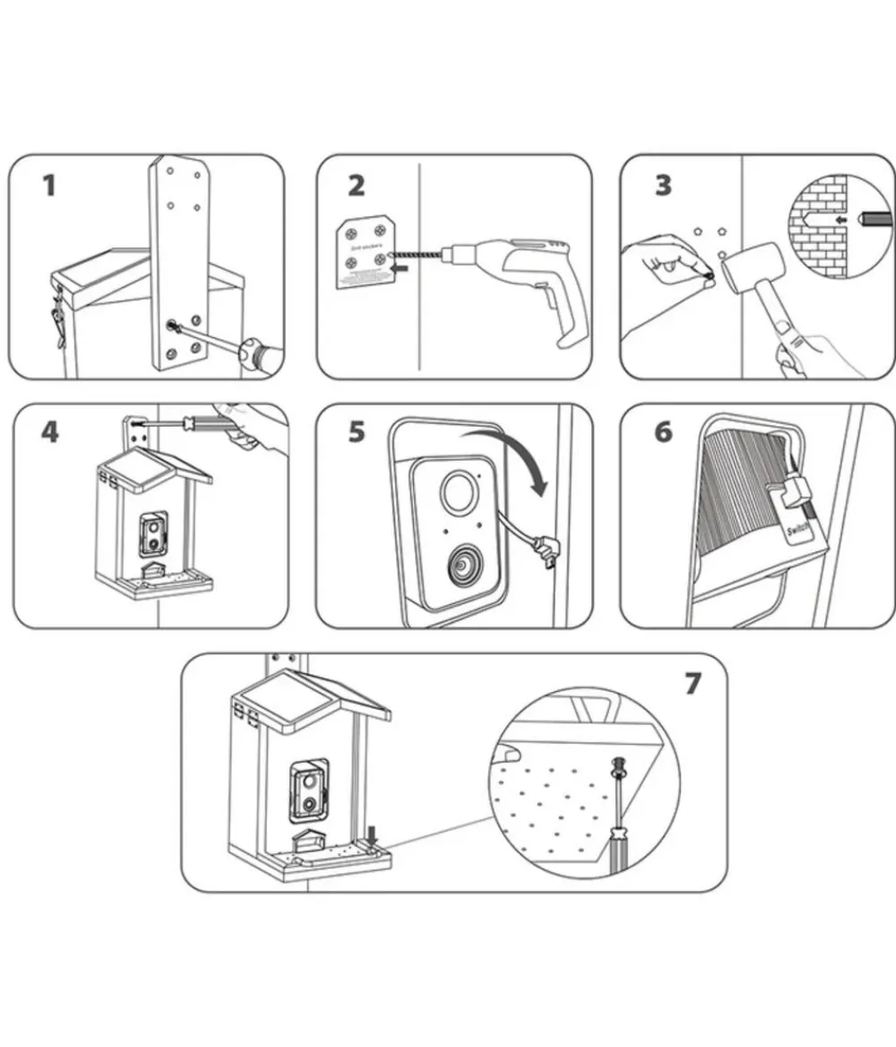 CROCI Vogelfutterhaus Smart Wi-Fi, inkl. Kamera, ca. B23/H32,5/T24 cm Braun Best