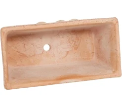 Degrea -Blumenkasten mit Olivendekor Terrakotta Hot