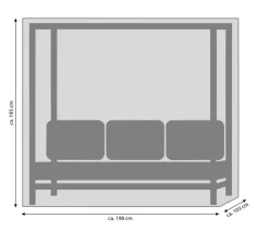 Dehner Schutzhüllen - Abdeckhaube für Daybed Hollywood, ca. B195/H195/T100 cm