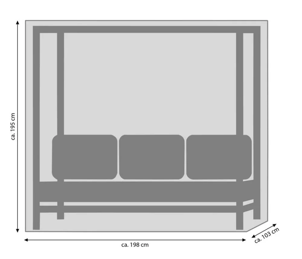 Dehner Schutzhüllen - Abdeckhaube für Daybed Hollywood, ca. B195/H195/T100 cm