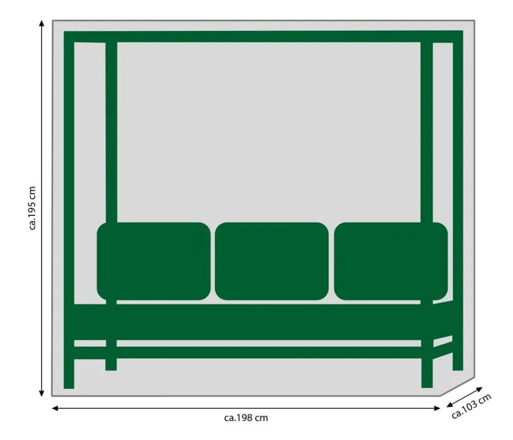 Dehner Schutzhüllen - Abdeckhaube für Daybed Hollywood, ca. B195/H195/T100 cm