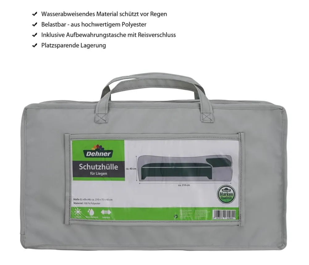 Dehner Abdeckhaube für Liegen, 75x40x210 cm, Grau Discount