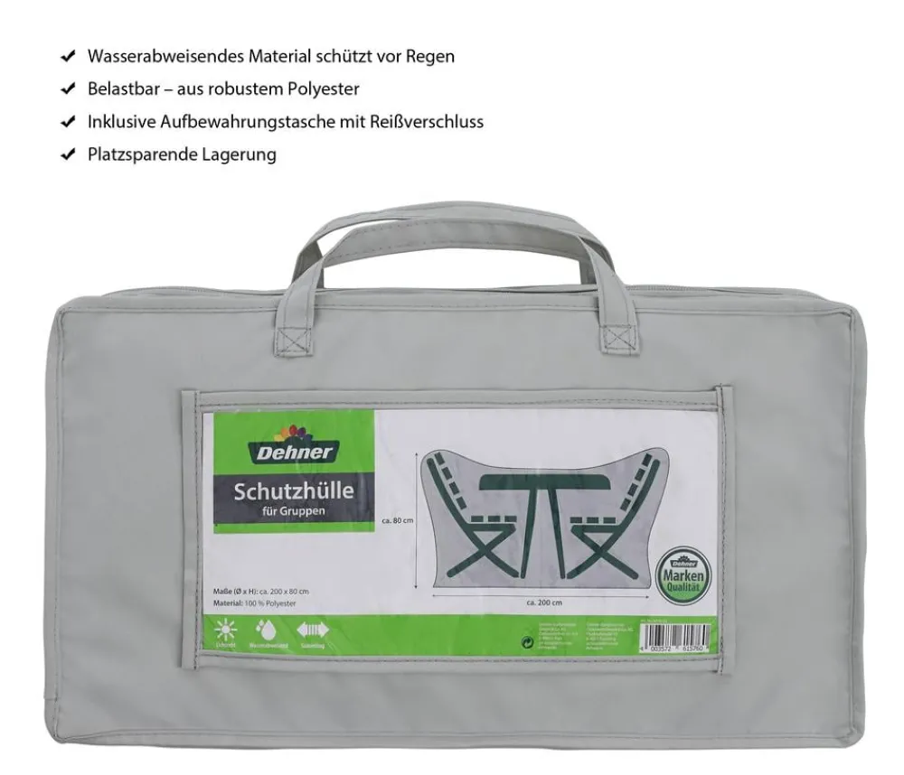 Dehner Schutzhüllen > Abdeckhaube für runde Sitzgruppen, Ø 200x80 cm,