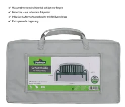 Dehner Schutzhüllen - Abdeckhaube für 3-Sitzer Bank, , ca. B170/H85/T70 cm Grau