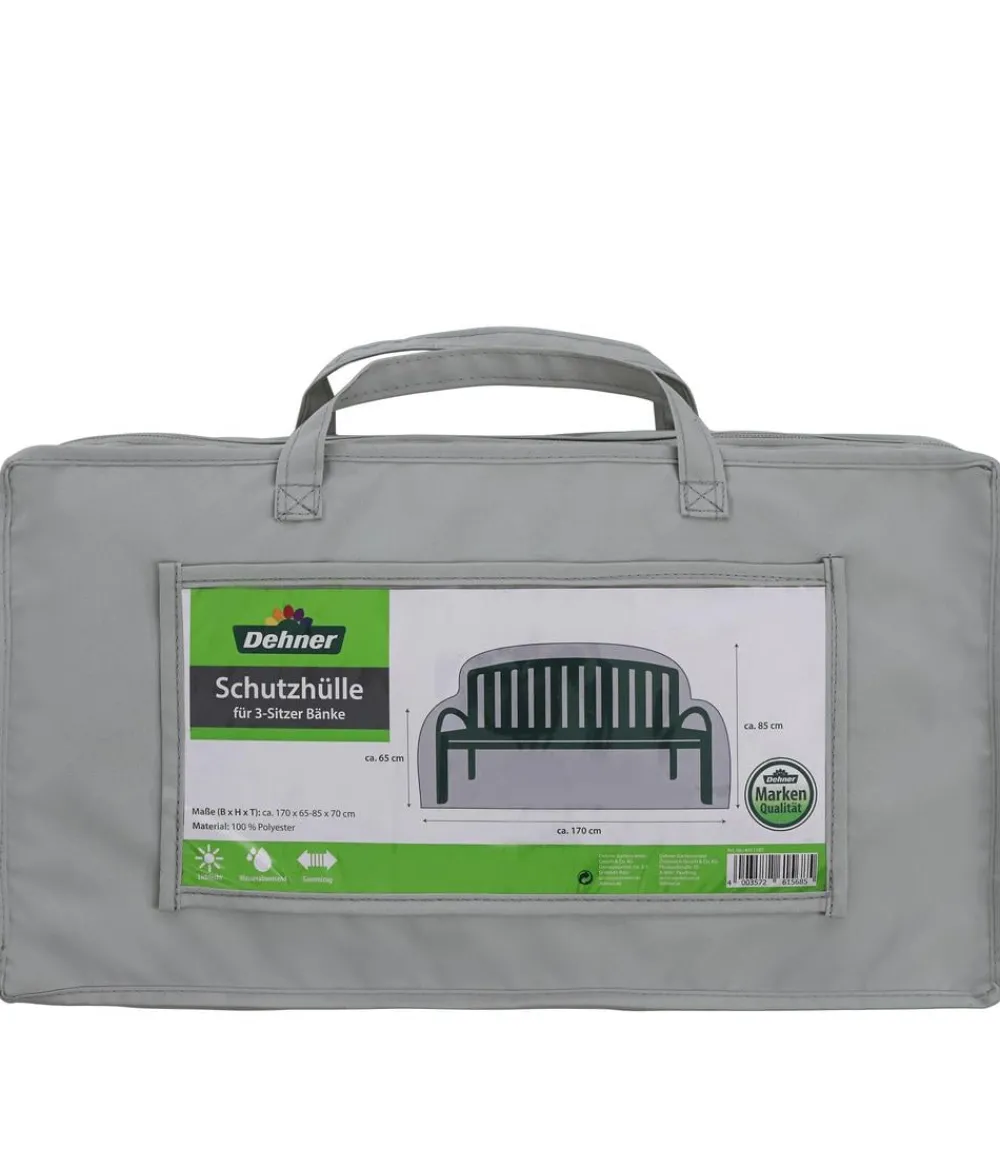 Dehner Schutzhüllen - Abdeckhaube für 3-Sitzer Bank, , ca. B170/H85/T70 cm Grau