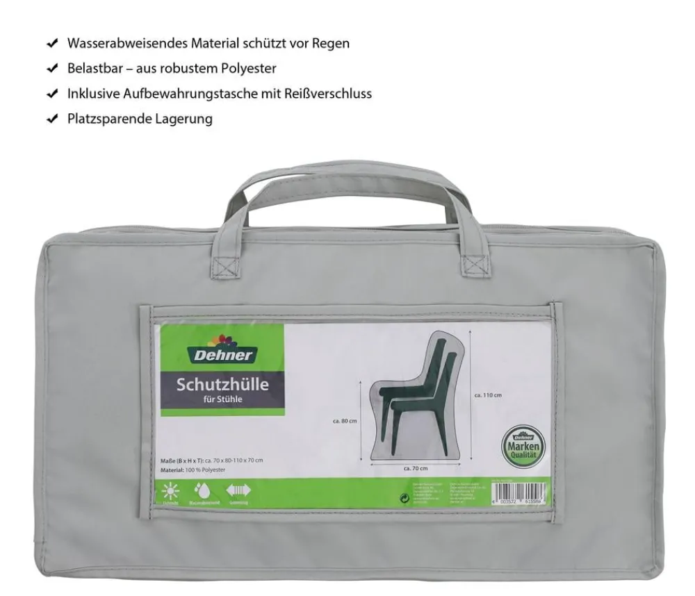 Dehner Abdeckhaube für Stühle, , ca. B70/H110/T70 cm Grau Clearance