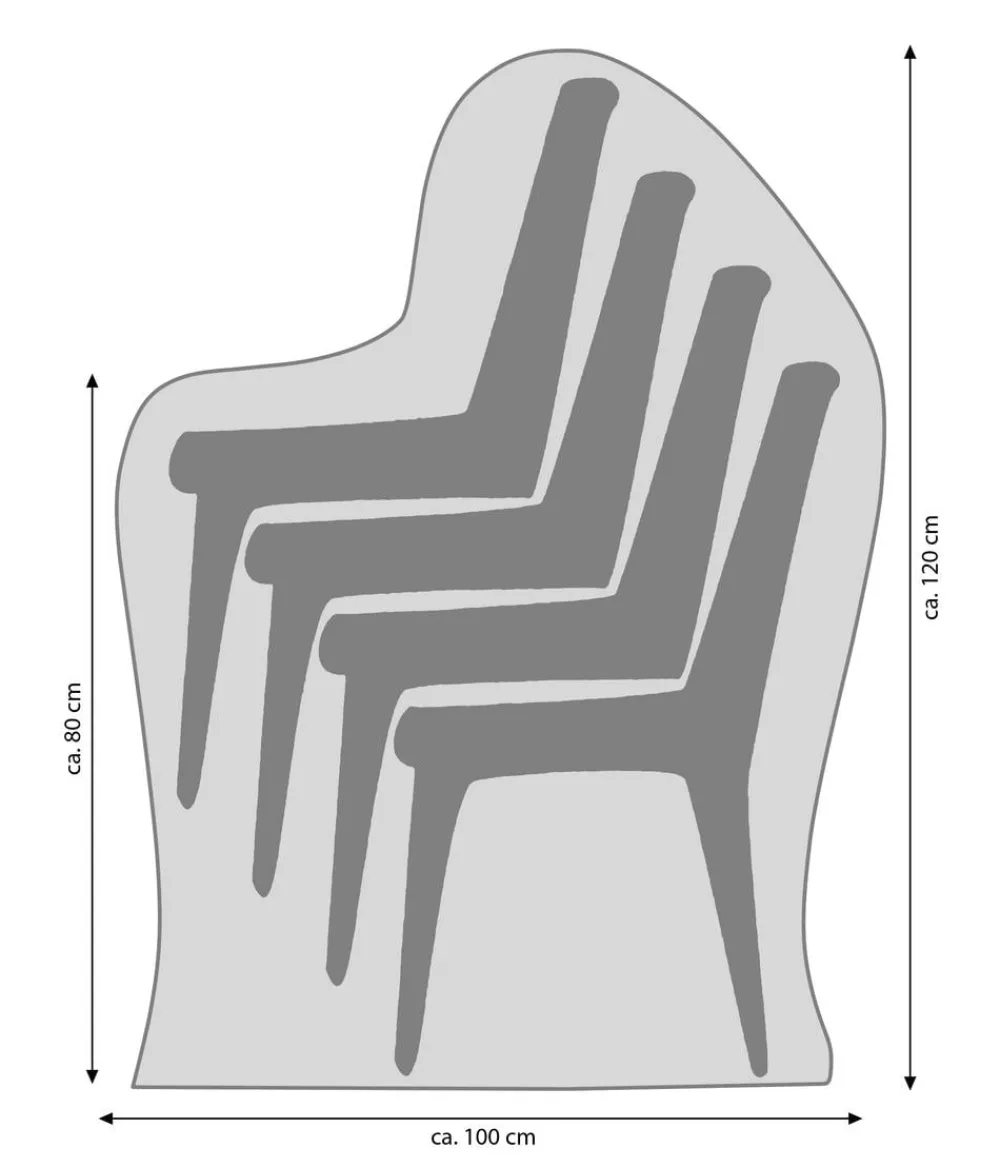 Dehner Schutzhüllen > Abdeckhaube XL für Stühle, ca. B80 x H80-120 x 100 cm