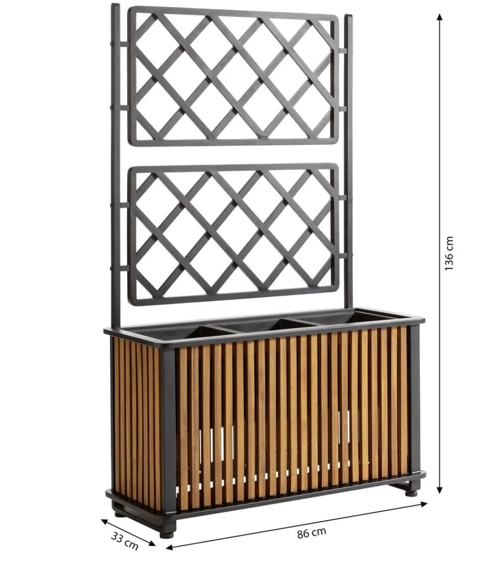 Dehner Pflanzkübel & Blumenkästen > Akazienholz-Pflanzkasten Boston, rechteckig, ca. B86/H136/T33 cm