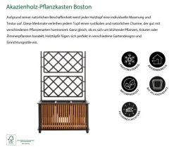 Dehner Pflanzkübel & Blumenkästen > Akazienholz-Pflanzkasten Boston, rechteckig, ca. B86/H136/T33 cm