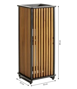 Dehner Pflanzkübel & Blumenkästen > Akazienholz-Pflanzkasten Boston, quadratisch, ca. B33/H84/T33 cm