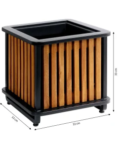 Dehner Akazienholz-Pflanzkasten Boston, quadratisch, ca. B33/H33/T33 cm Outlet