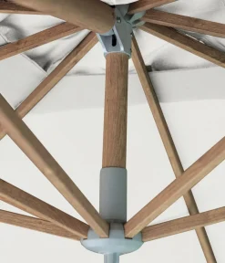 Dehner Sonnenschirme - Ampelschirm Zypern, Holzoptik, quadratisch, ca. B300/T300 cm Creme