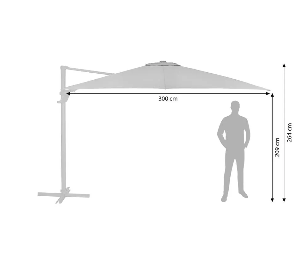 Dehner Sonnenschirme > Ampelschirm Zypern, quadratisch, ca. B300/T300 cm