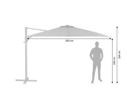 Dehner Ampelschirm Zypern, quadratisch, ca. B300/T300 cm Creme Discount