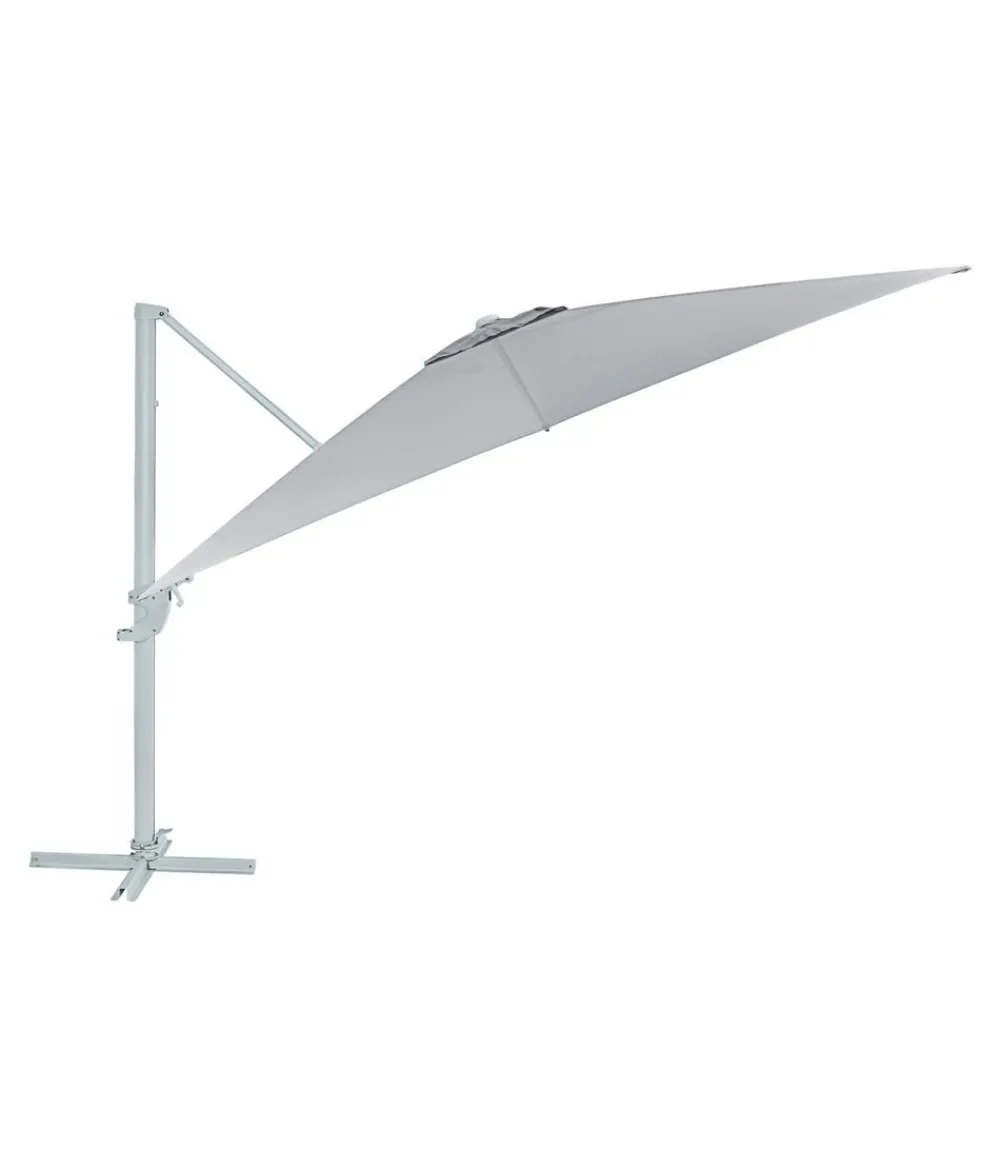 Dehner Sonnenschirme - Ampelschirm Zypern, quadratisch, ca. B300/T300 cm Hellgrau