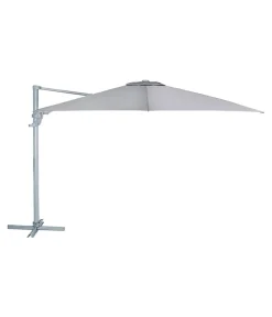 Dehner Sonnenschirme - Ampelschirm Zypern, quadratisch, ca. B300/T300 cm Hellgrau