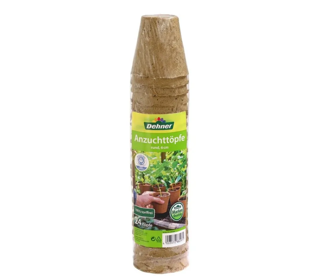 Dehner Anzucht Zubehör|Anzuchttöpfe - Anzuchttöpfe für Pflanzen, 6 cm, 24 Stk. Braun