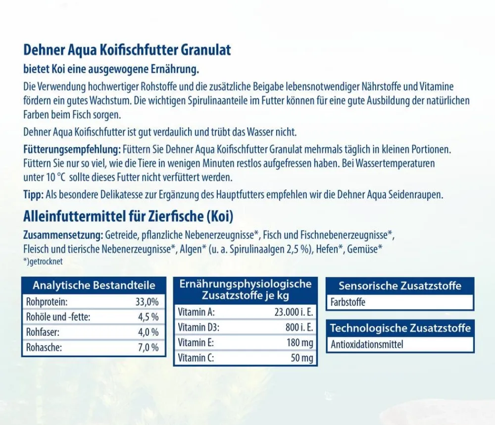 Dehner Aqua Gartenteich·TeichfischFutter|Teichfischfutter - Koifischfutter Granulat