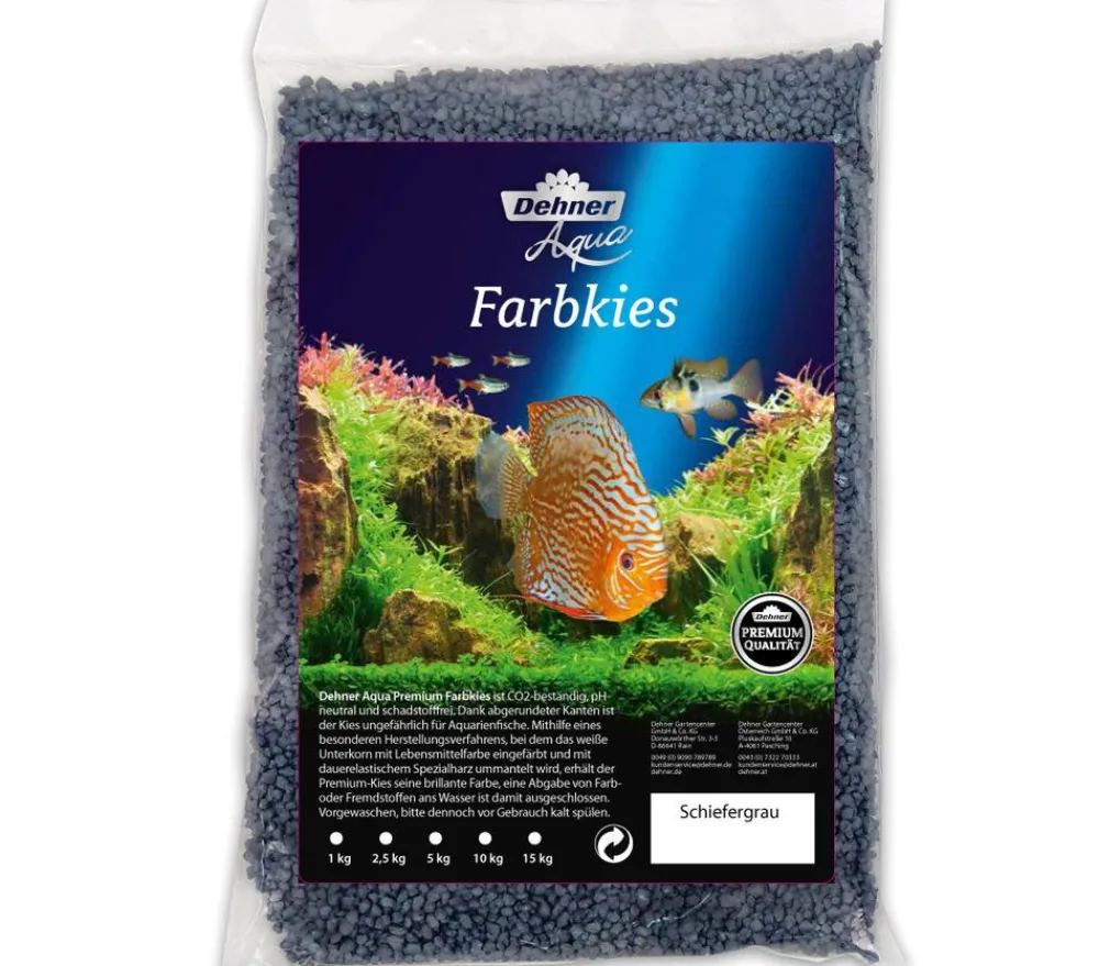 Dehner Aqua Premium Bodengrund - Aquarienkies, 2-3 mm Dunkelgrau
