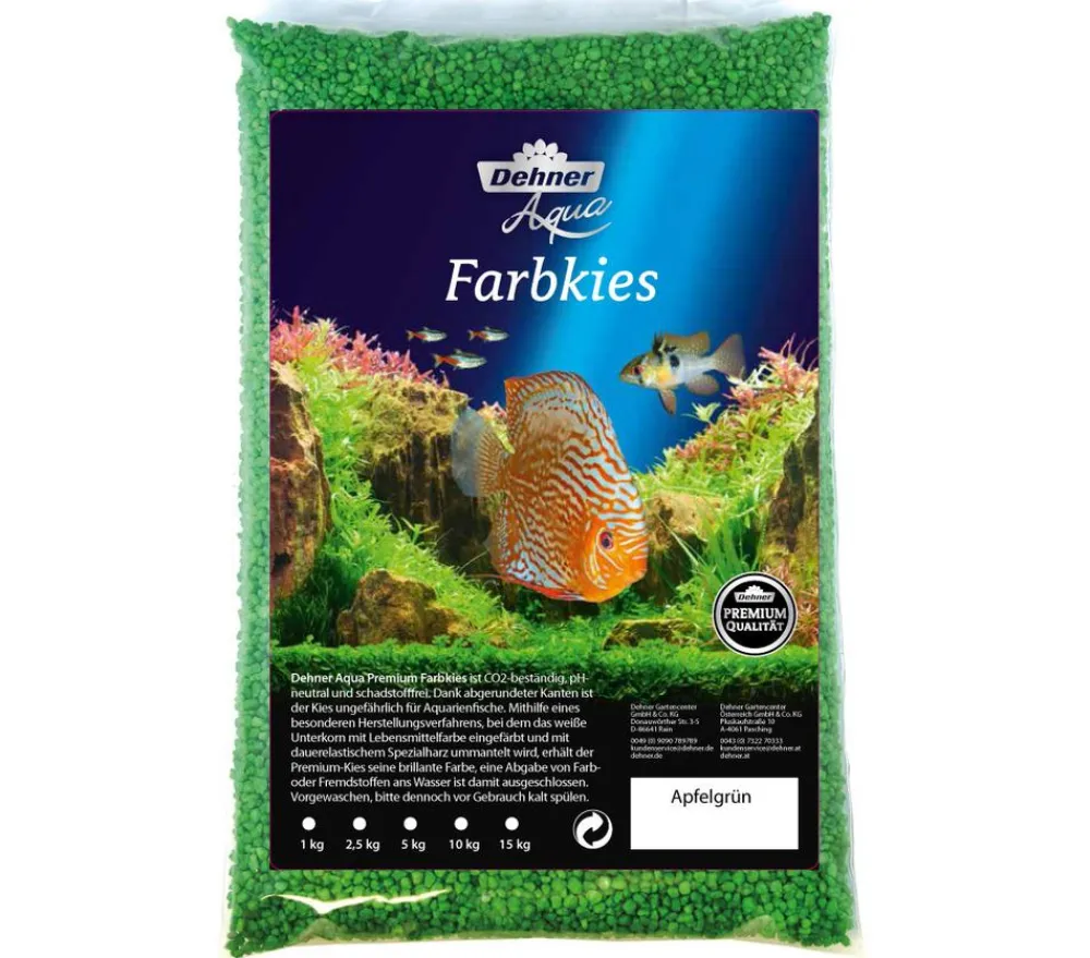 Dehner Aqua Premium Bodengrund - Aquarienkies, 2-3 mm Grün