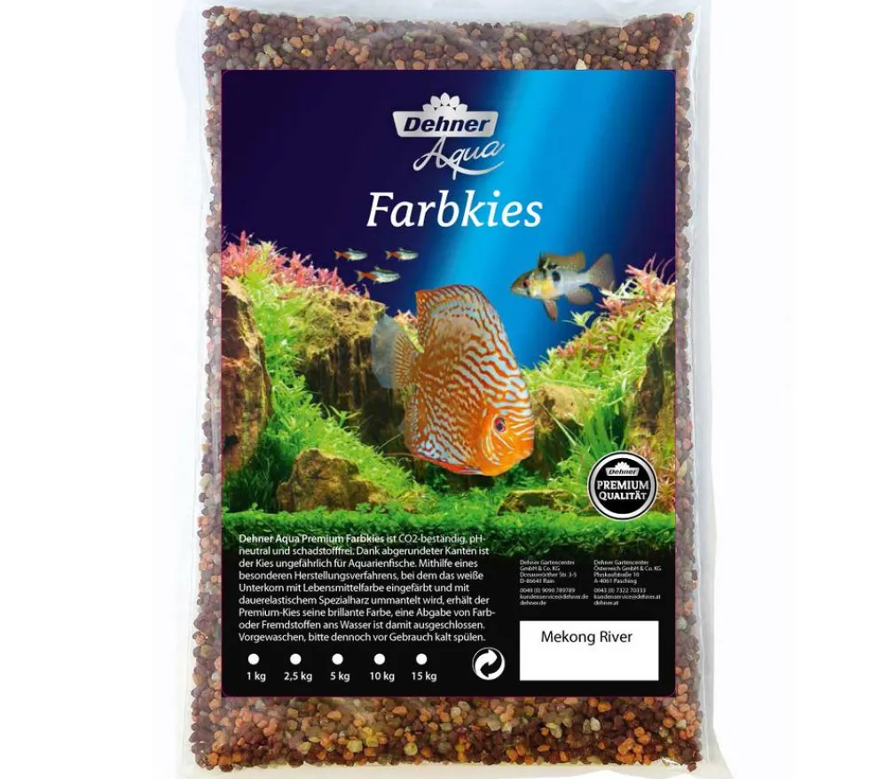 Dehner Aqua Premium Bodengrund - Aquarienkies Mekong River, 2-3,5 mm Braun