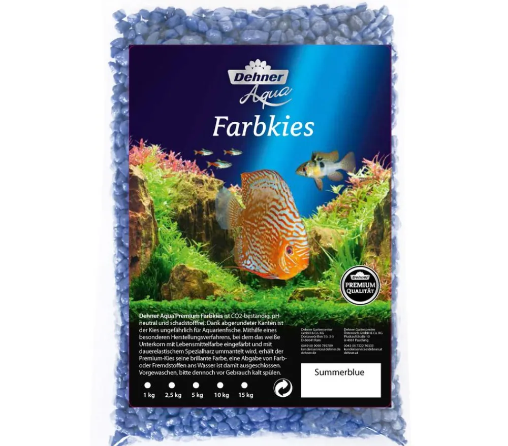 Dehner Aqua Premium Bodengrund - Aquarienkies Nugget, 4-8 mm Blau