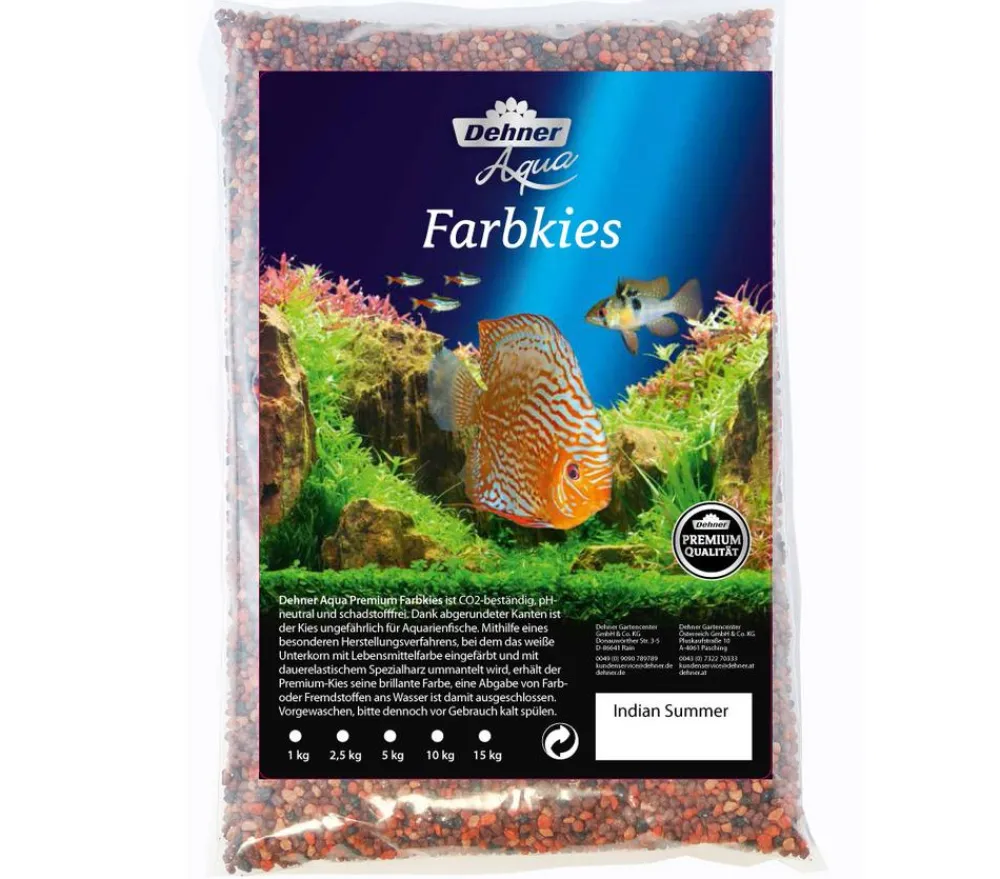 Dehner Aqua Premium Bodengrund - Farbkies Indian-Summer, 2-3,5 mm Braun