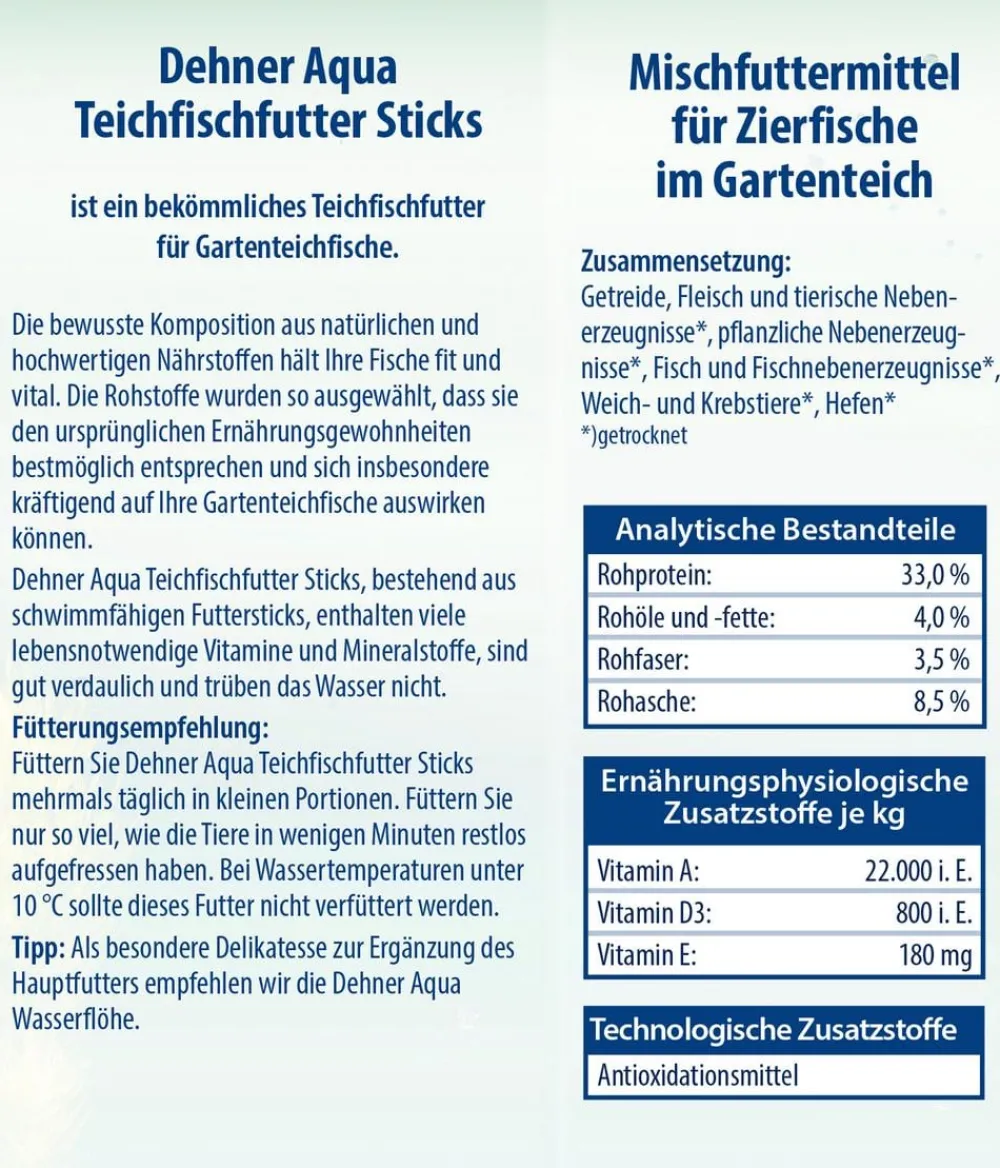Dehner Aqua Gartenteich·TeichfischFutter|Teichfischfutter - Teichfischfutter Sticks
