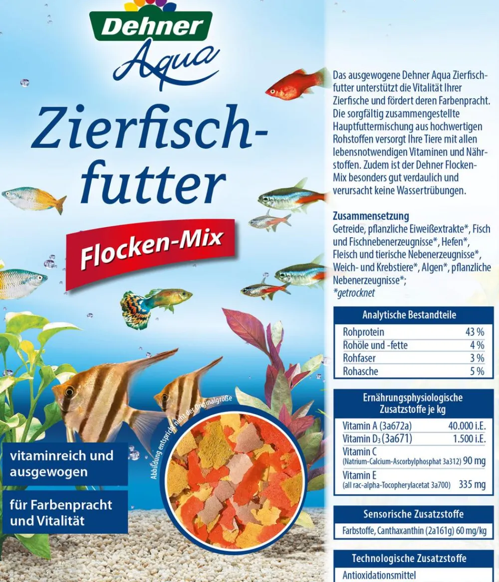 Dehner Aqua Fischfutter - Zierfischfutter Flocken-Mix