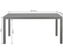 Dehner Ausziehtisch Chicago, ca. B160-210/H75/T90 cm Grau Sale