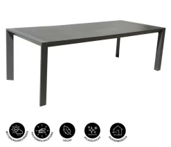 Dehner Garten-Esstische|Ausziehtische - Ausziehtisch Cleveland, ca. B160-240/H76/T101 cm Dunkelgrau