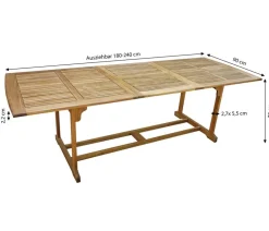 Dehner Ausziehtisch Macao Hellbraun New