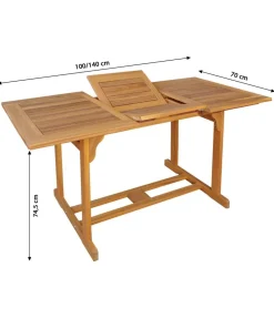 Dehner Garten-Esstische|Gartentische Holz - Ausziehtisch Macao Hellbraun