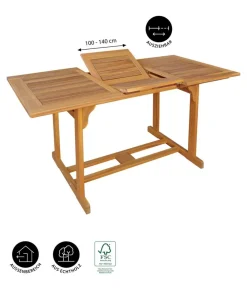 Dehner Garten-Esstische|Gartentische Holz - Ausziehtisch Macao Hellbraun