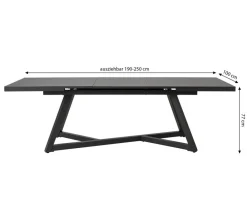 Dehner Ausziehtisch Monaco, ca. B190-250/H77/T100 cm Anthrazit Outlet