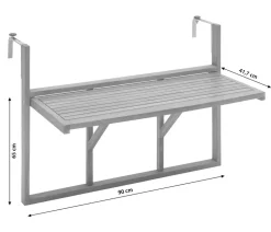 Dehner Balkonhängetisch, ca. B90/H65/T41,7 cm Braun Best