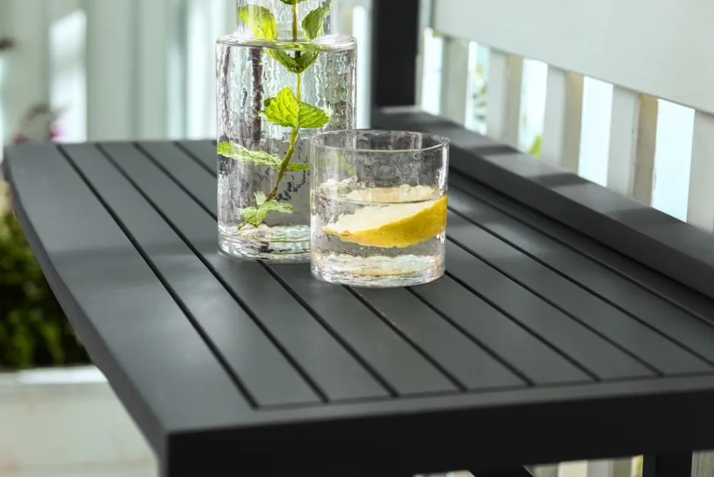 Dehner Balkontische|Balkontische - Balkonhängetisch, ca. B90/H65/T41,7 cm Dunkelgrau