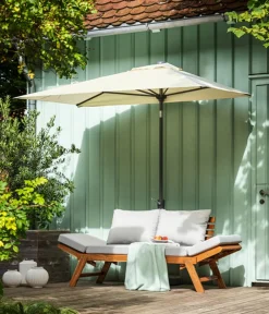 Dehner Balkonmöbel Aluminium|Sonnenschirme - Balkonschirm Chios, rechteckig, ca. B210/T130 cm Creme