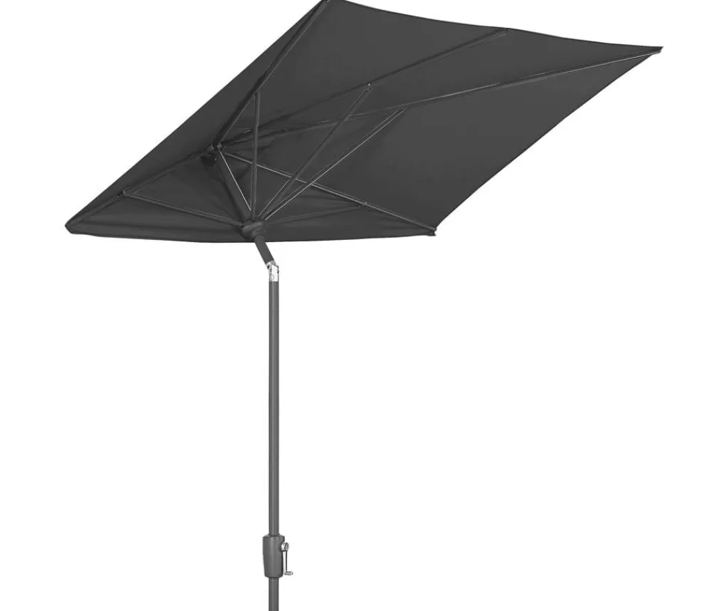 Dehner Balkonmöbel Aluminium|Sonnenschirme - Balkonschirm Chios, rechteckig, ca. B210/T130 cm Dunkelgrau