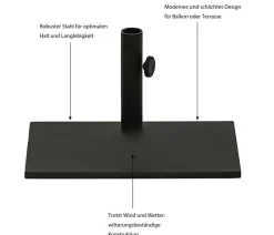 Dehner Balkonschirmständer, 20 kg Schwarz Sale