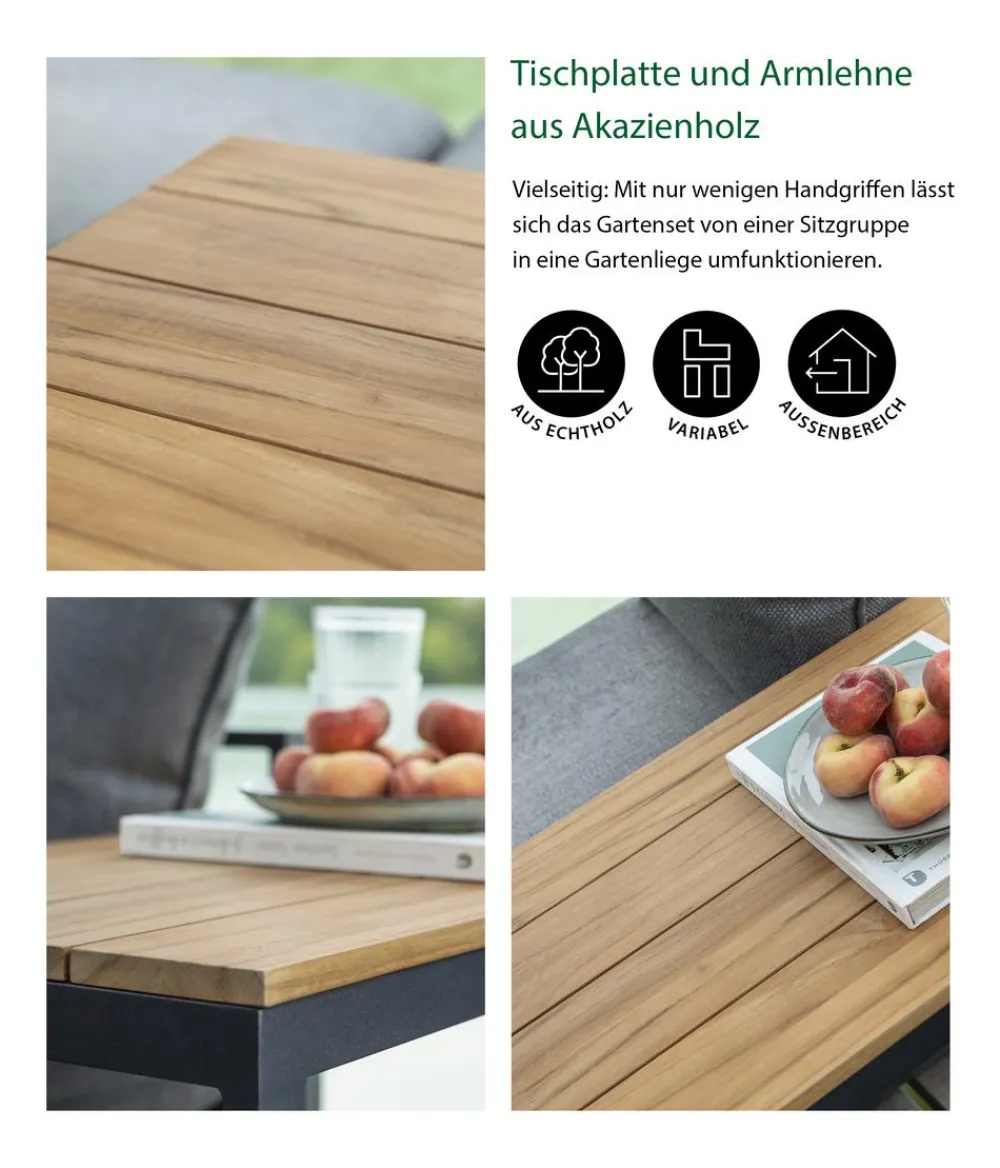 Dehner Loungemöbel|Balkonmöbel-Sets > Balkonset Padua, 5-teilig