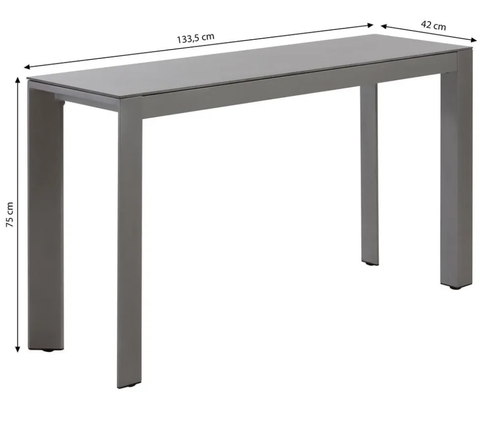 Dehner Balkonmöbel Aluminium|Balkontische > Balkontisch Chicago, ca. B133,5/H75/T42 cm